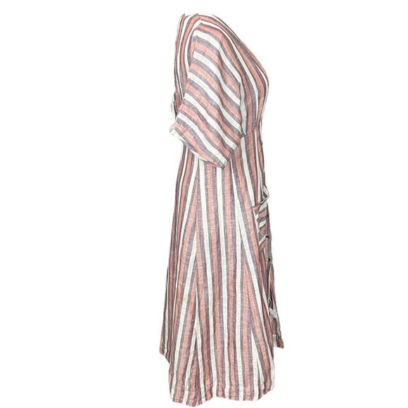 Free People Monday Striped Linen Midi Dress XS - Picture 4 of 9
